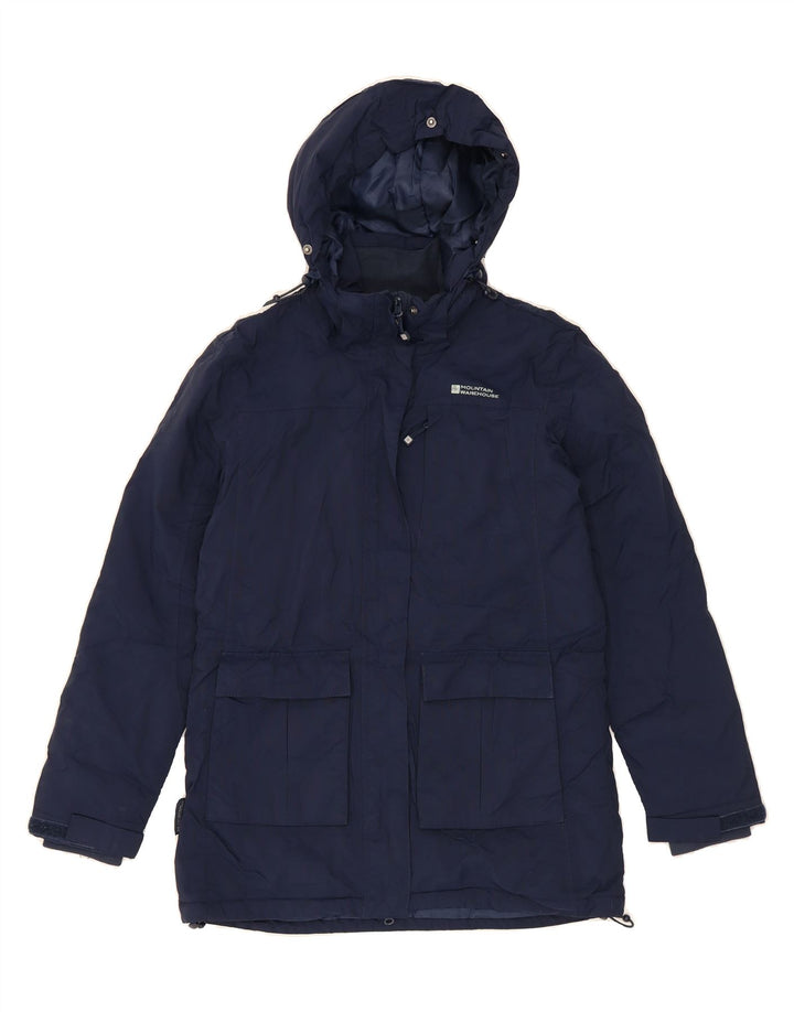 MOUNTAIN WAREHOUSE Womens Hooded Windbreaker Coat UK 10 Small Navy Blue Vintage Mountain Warehouse and Second-Hand Mountain Warehouse from Messina Hembry 
