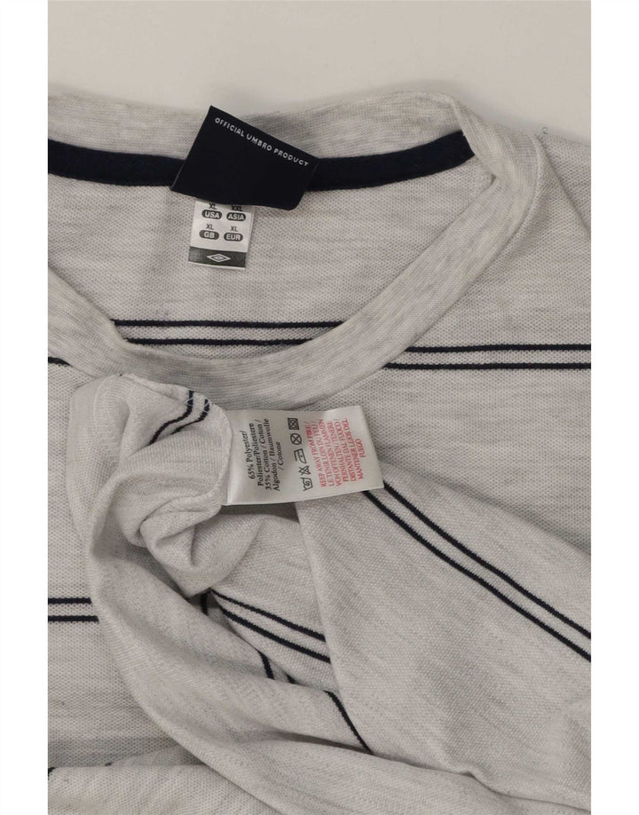 T-shirt da uomo Umbro Top XL poliestere a righe grigie