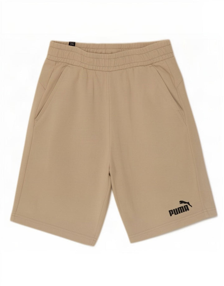 Pantaloncini sportivi da uomo Puma in cotone beige medio