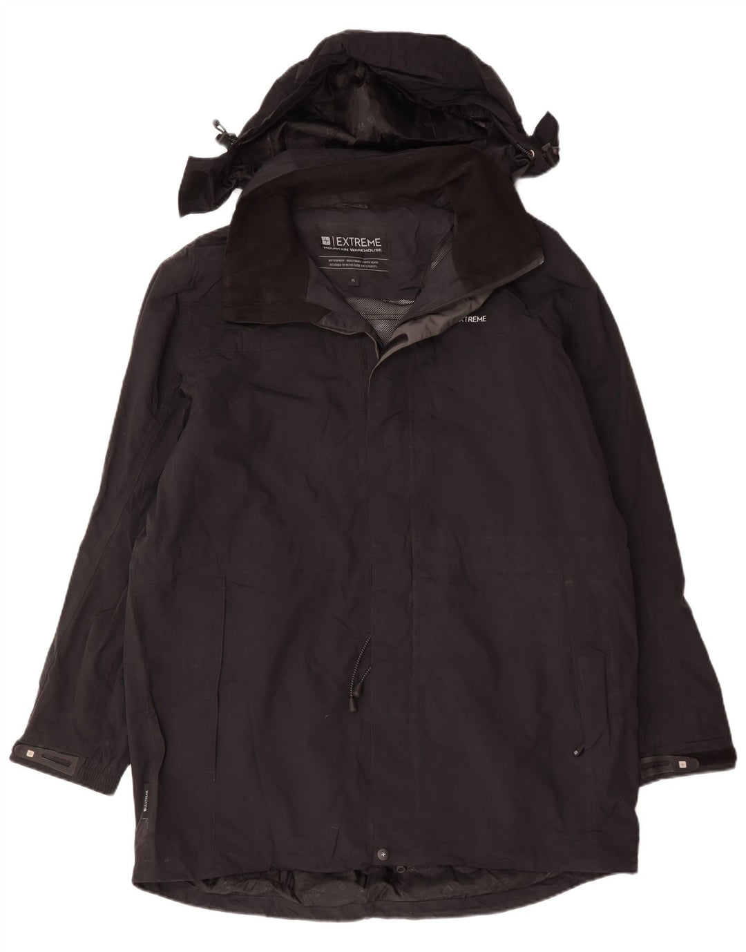 Giacca antipioggia da uomo con cappuccio Mountain Warehouse UK 42 XL Nylon nero