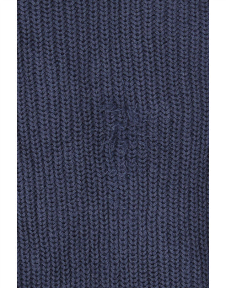 Maglione cardigan con zip intera da uomo L.L.Bean grande cotone blu navy