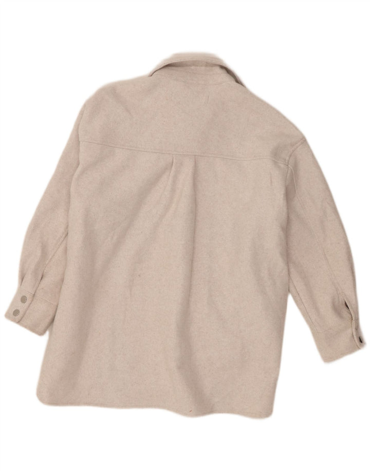 Giacca Shacket da donna Zara UK 6 XS Poliestere beige