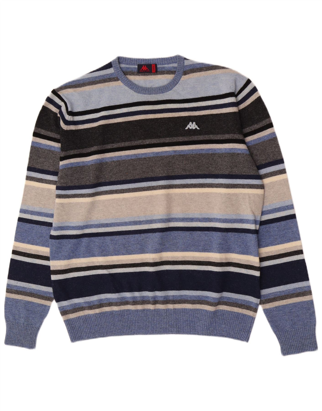 Maglione Kappa da uomo girocollo, maglione a righe grandi, in lana multicolore