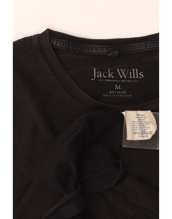 T-shirt da uomo Jack Wills Top in cotone nero medio