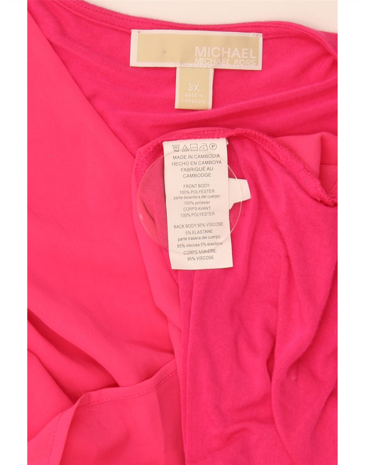 Top camicetta senza maniche da donna Michael Kors UK 22 3XL poliestere rosa