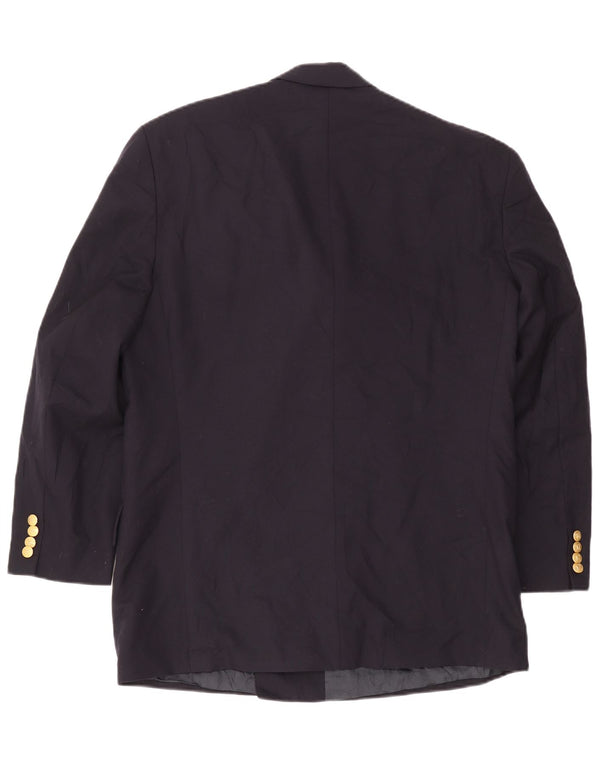Chaps Mens Double Breasted Blazer Jacket Size 42 Large Navy Blue