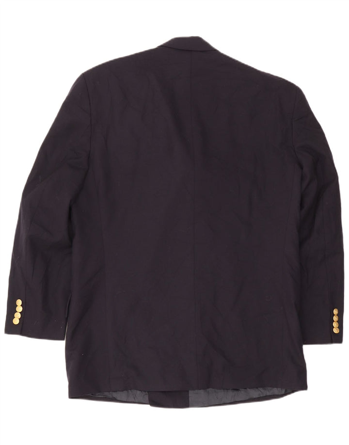 Giacca blazer doppiopetto da uomo Chaps taglia 42 grande blu navy
