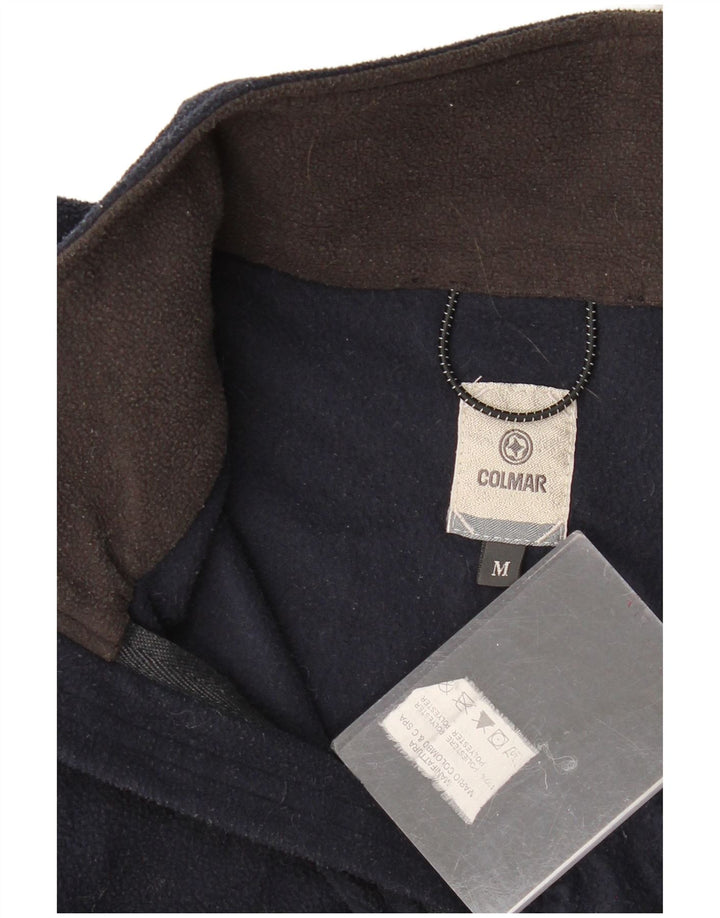 Maglione in pile da uomo Colmar Polartec con zip e collo medio in poliestere blu navy