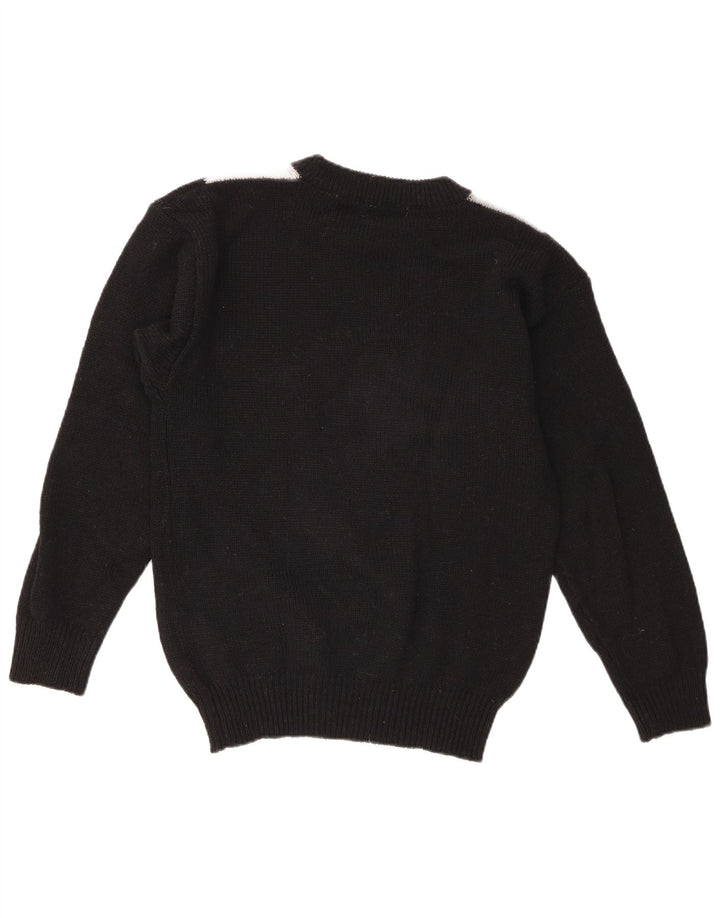 Maglione maglione girocollo da donna Classics UK 14 Blocco colore nero medio