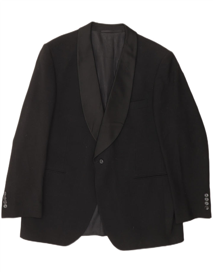VINTAGE Mens 1 Button Blazer Jacket UK 42 XL Black New Wool Vintage Vintage and Second-Hand Vintage from Messina Hembry 