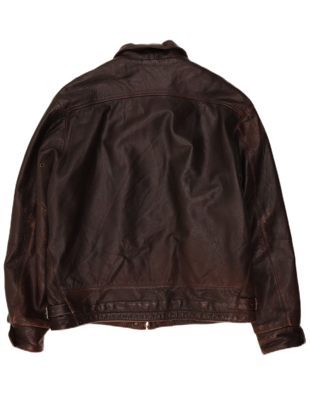 Giacca in pelle vintage da uomo IT 48 Marrone medio