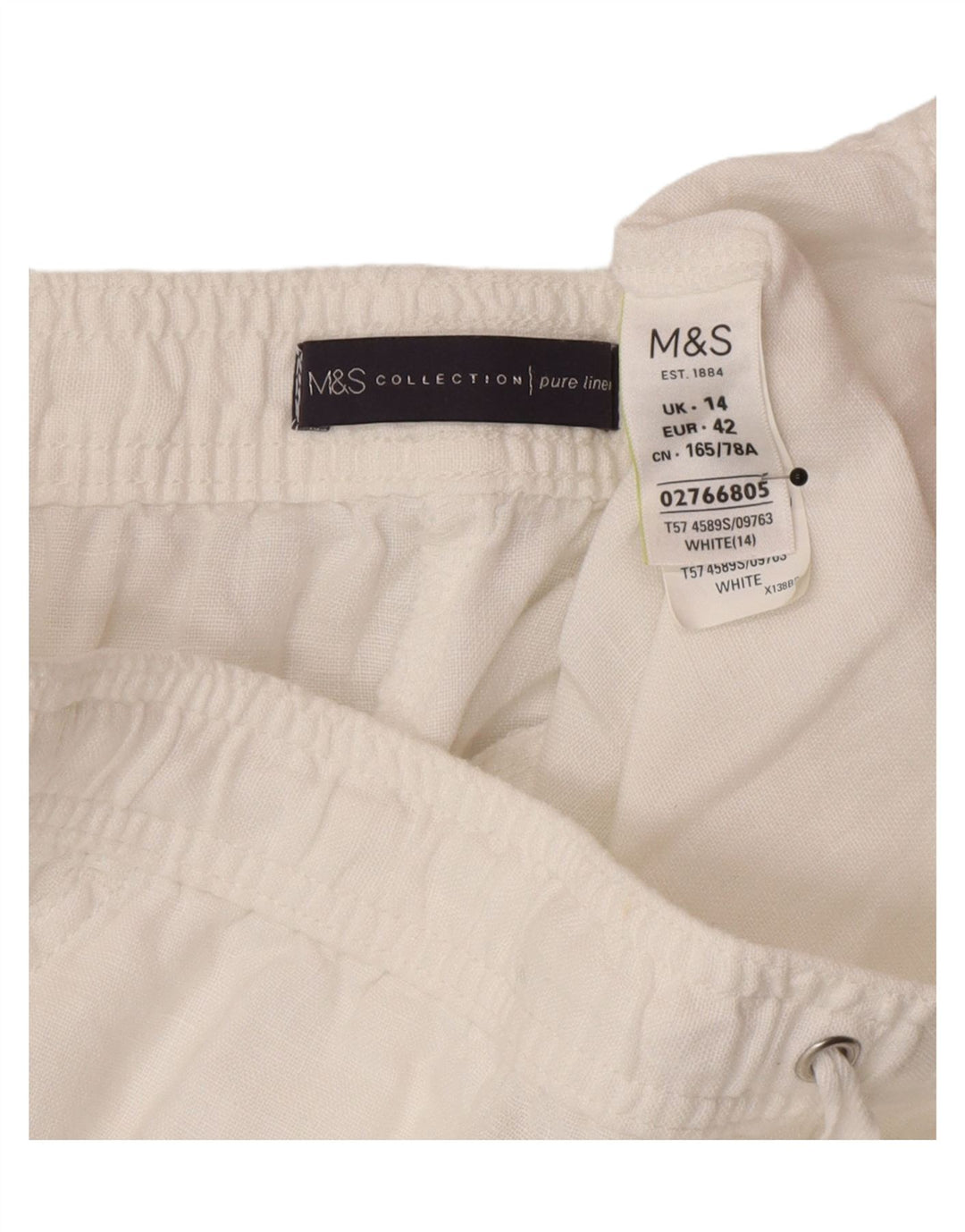 Pantaloni corti da donna Marks & Spencer UK 14 Large W30 L28 Bianco