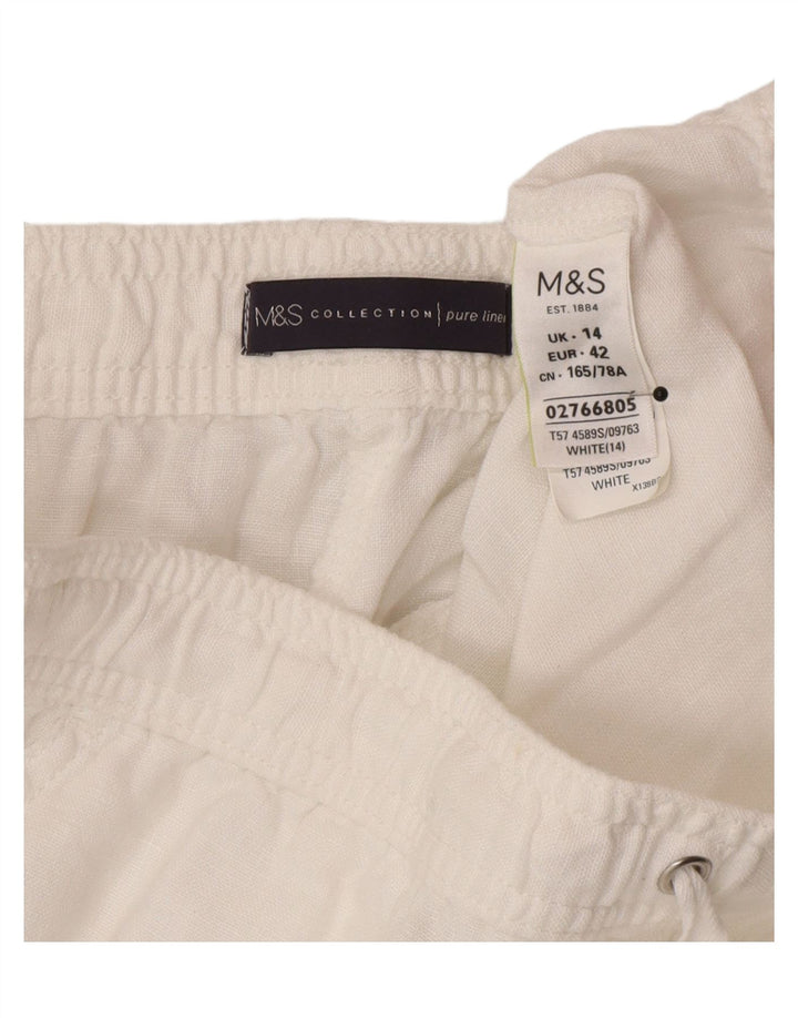 Pantaloni corti da donna Marks & Spencer UK 14 Large W30 L28 Bianco