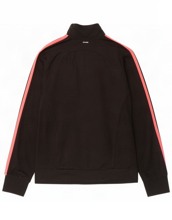 Giacca superiore della tuta Adidas Climalite da donna UK 16/18 Large Nero Poliestere