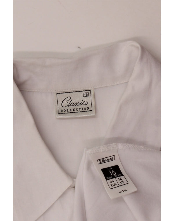 ST. Camicia a maniche corte da donna BERNARD UK 16 Large Poliestere bianco