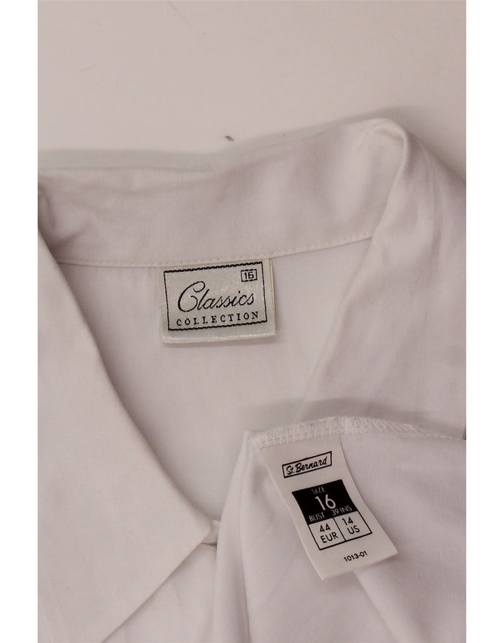 ST. Camicia a maniche corte da donna BERNARD UK 16 Large Poliestere bianco
