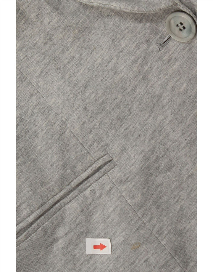 Giacca blazer a 1 bottone da donna Zara UK 14 grande cotone grigio