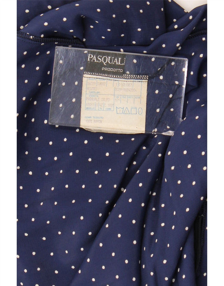 Abito lungo da donna VINTAGE IT 42 Rayon maculato blu navy medio