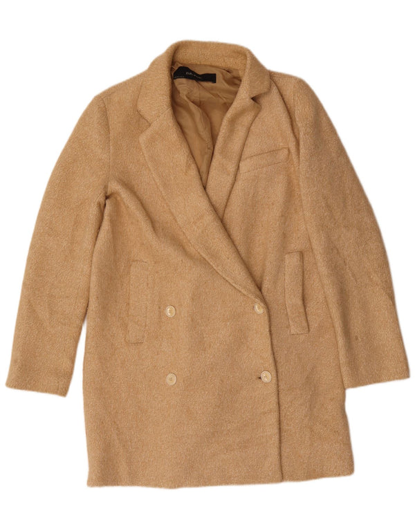 Cappotto doppiopetto oversize da donna Zara UK 10 piccolo poliestere beige