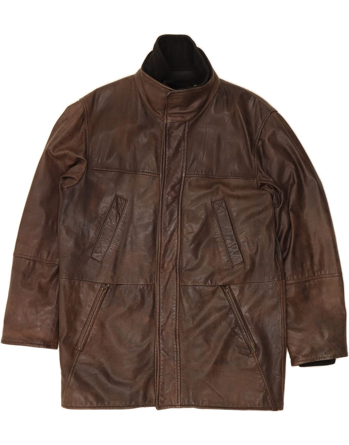LAKELAND Mens Leather Jacket UK 38 Medium Brown Leather Vintage Lakeland and Second-Hand Lakeland from Messina Hembry 