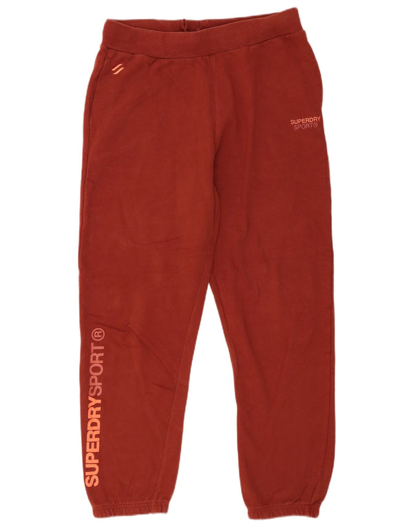Pantaloni da tuta con grafica da donna Superdry Joggers UK 12 Medium Red Cotton
