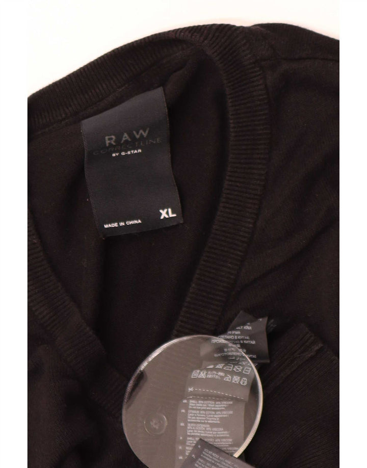Maglione da uomo con scollo a V G-Star XL in cotone nero