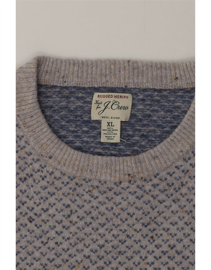 J. Crew Maglione girocollo da uomo maglione XL in lana screziata grigia