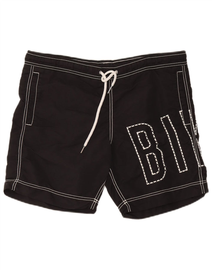 Pantaloncini da bagno grafici da uomo Bikkembergs poliestere nero medio