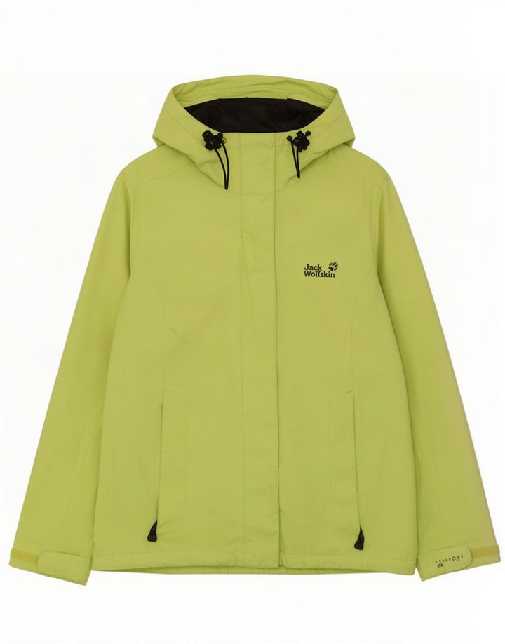 Giacca antipioggia con cappuccio da donna Jack Wolfskin UK 12/14 Poliammide verde medio