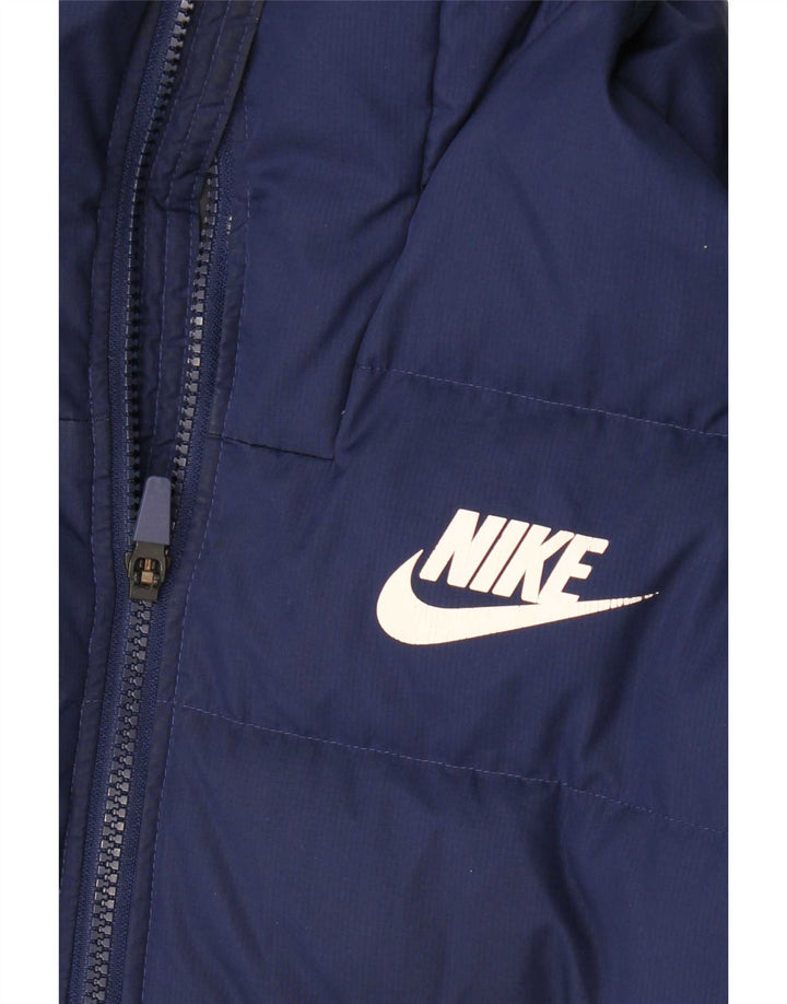 Giacca imbottita con cappuccio Nike da uomo UK 36 Small blu navy in poliestere