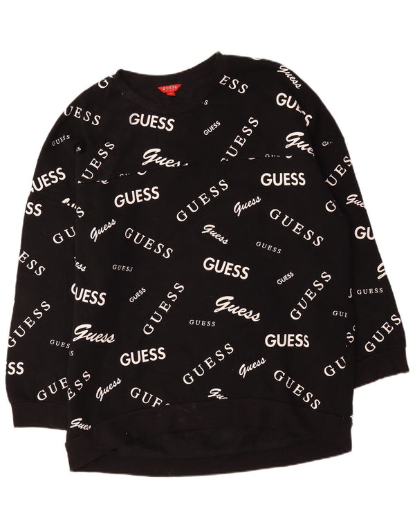 Guess Felpa oversize con grafica da donna UK 18 XL Cotone nero
