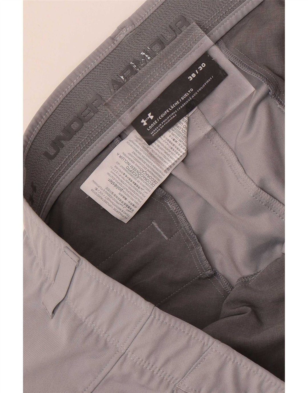 Pantaloni chino dritti da uomo Under Armour W38 L30 poliestere grigio