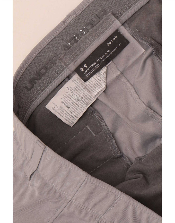 Pantaloni chino dritti da uomo Under Armour W38 L30 poliestere grigio