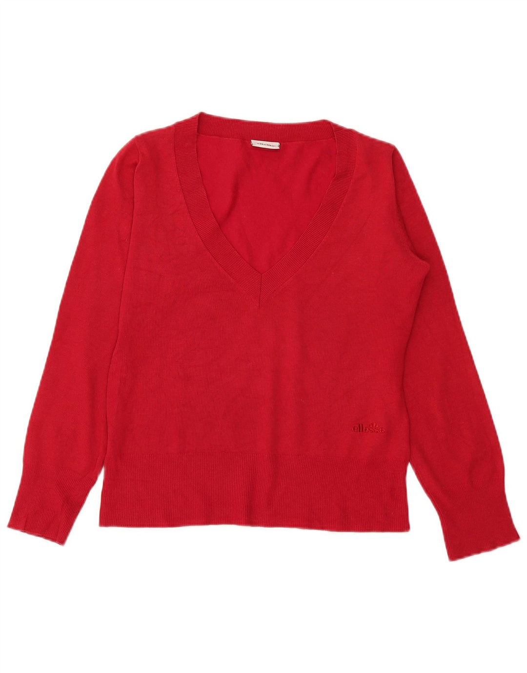Maglione da donna con scollo a V Ellesse UK 12 Viscosa rossa media