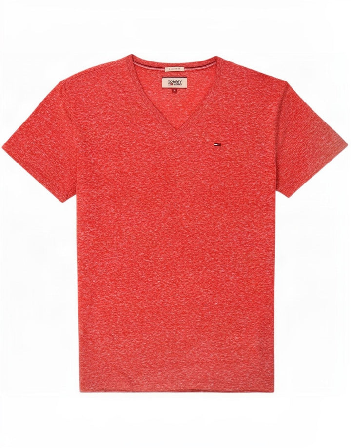 T-shirt da uomo con vestibilità regolare Tommy Hilfiger Top in poliestere chiazzato rosa medio