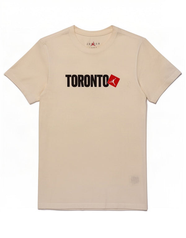 T-shirt grafica Jordan da uomo Toronto XS in cotone bianco sporco