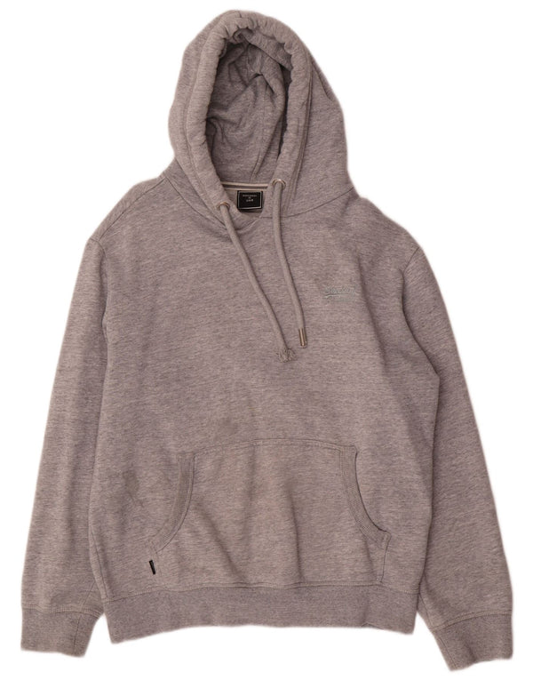 Felpa con cappuccio da uomo Superdry XL in cotone grigio