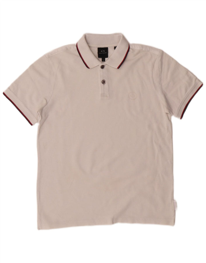 Polo Armani Exchange Uomo Piccola in Cotone Bianco