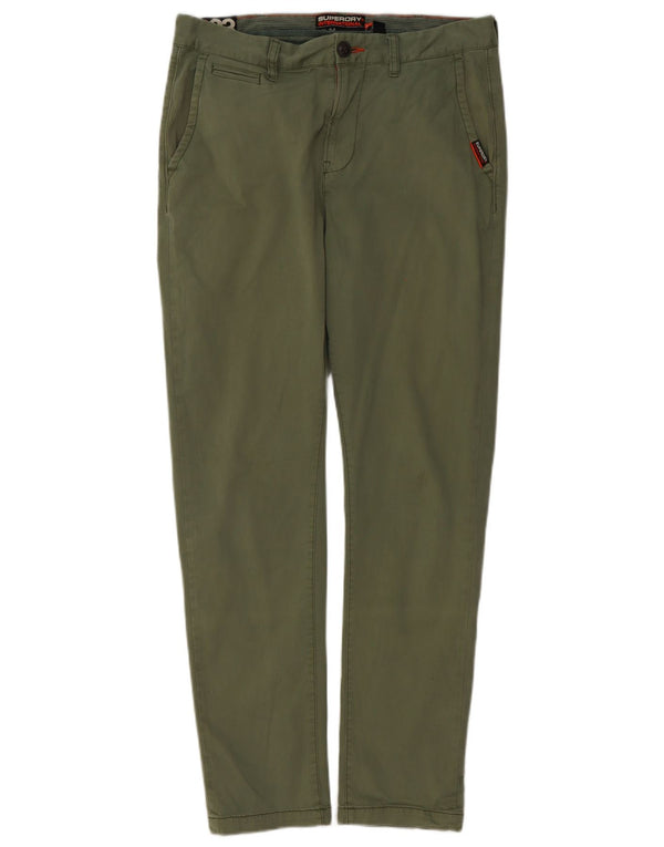 Pantaloni chino slim fit da uomo Superdry W33 L32 cotone verde