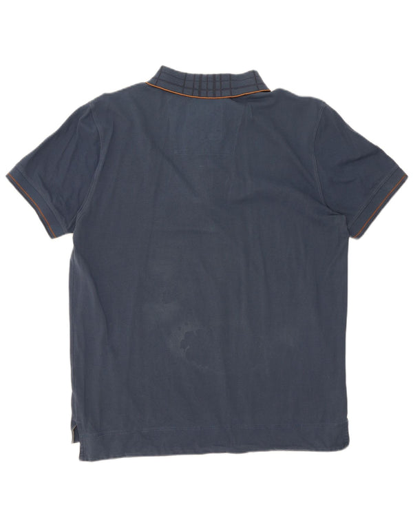 Polo Hugo Boss da uomo vestibilità regolare in cotone a quadri blu navy medio