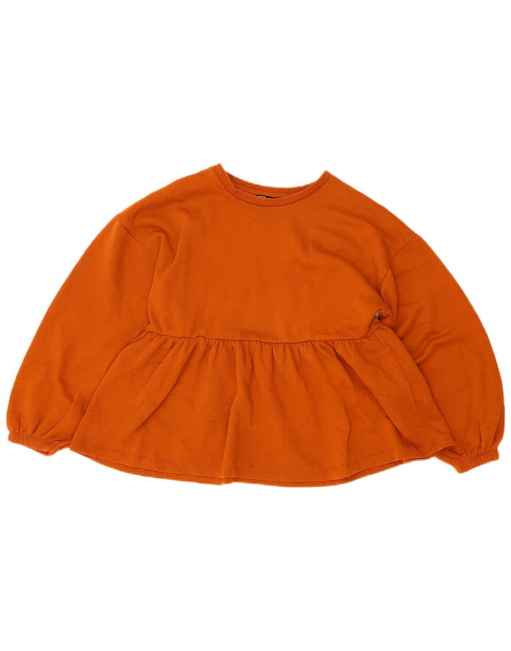 Felpa oversize da donna Zara UK 10 piccola in cotone marrone