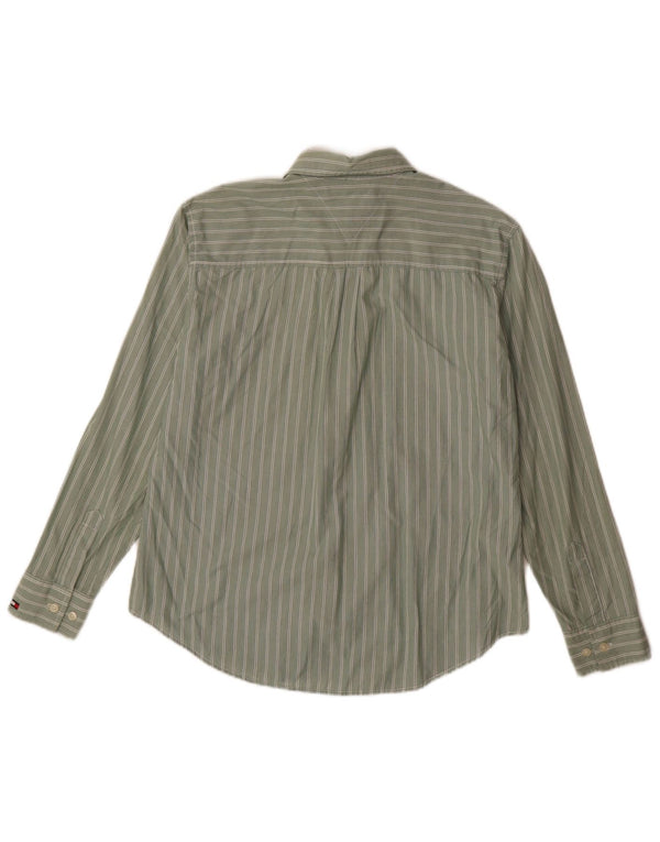 Camicia da donna Tommy Hilfiger UK 10 piccolo cotone gessato verde