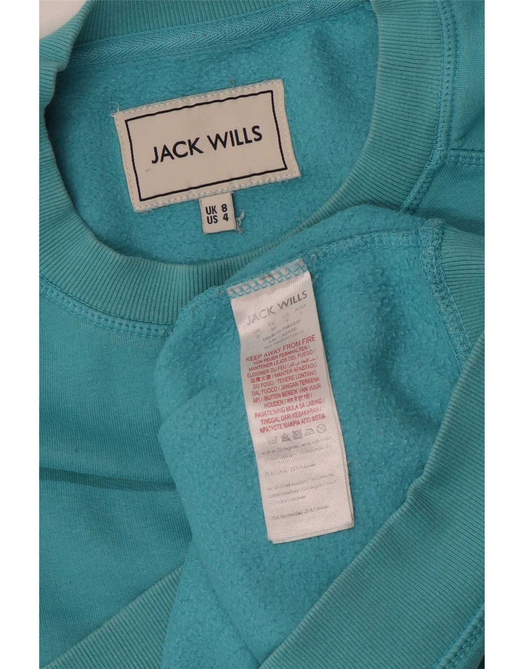 Felpa oversize da donna Jack Wills UK 8 piccolo cotone blu