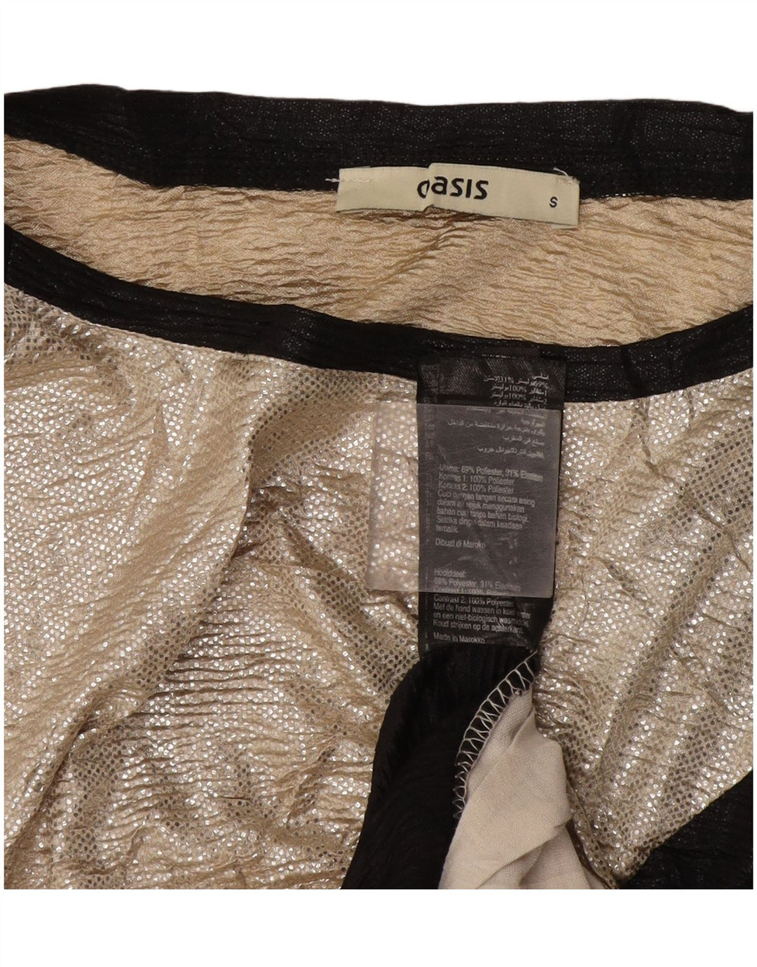 Oasis Camicetta oversize senza maniche da donna UK 10 Small Colorblock dorato