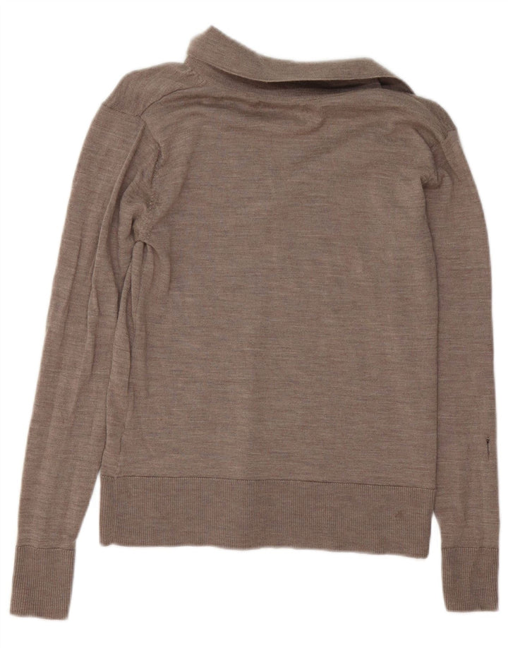 Maglione maglione collo alto da donna Marks & Spencer UK 10 piccolo grigio