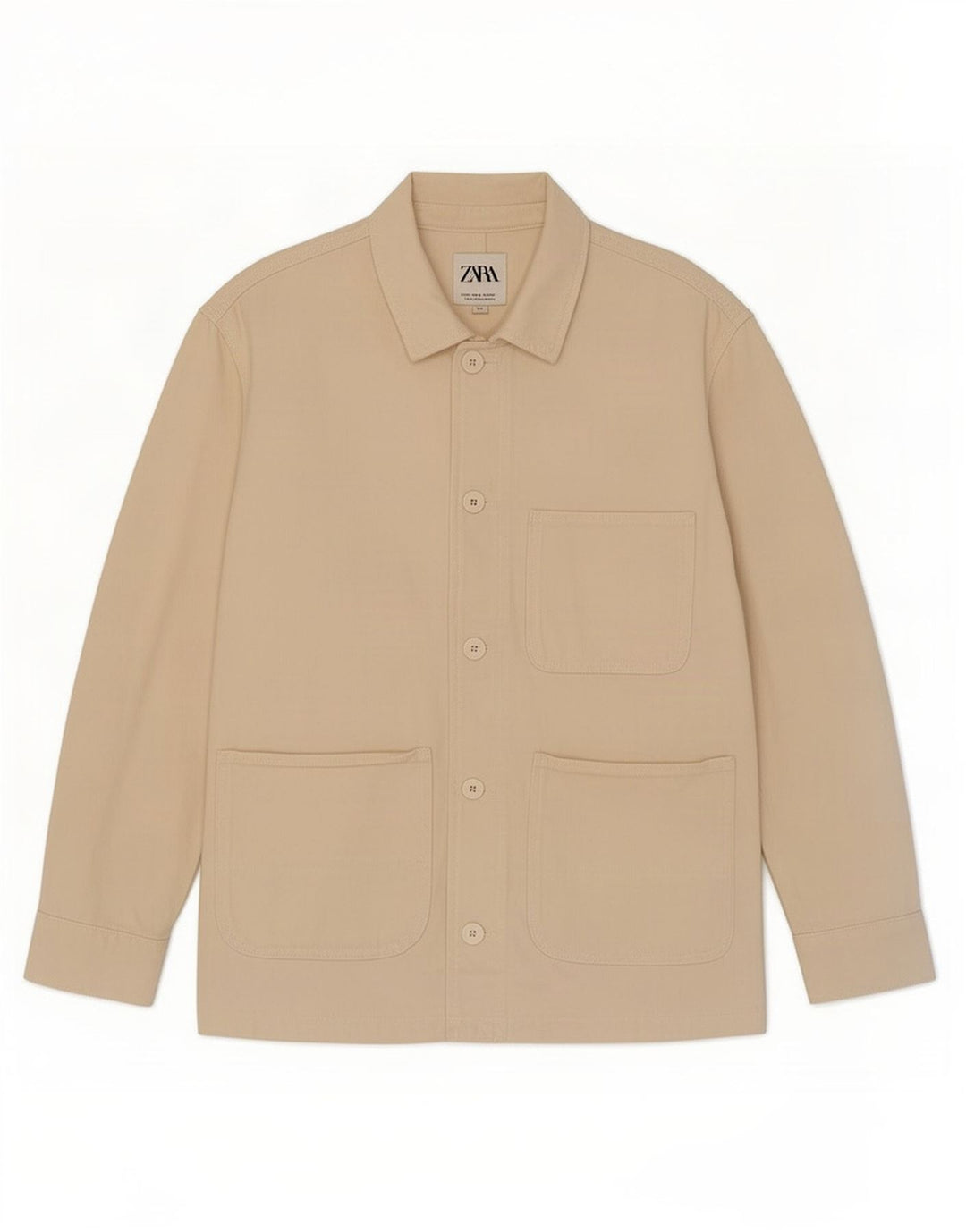 Giacca utility da donna Zara UK 14 cotone bianco sporco medio