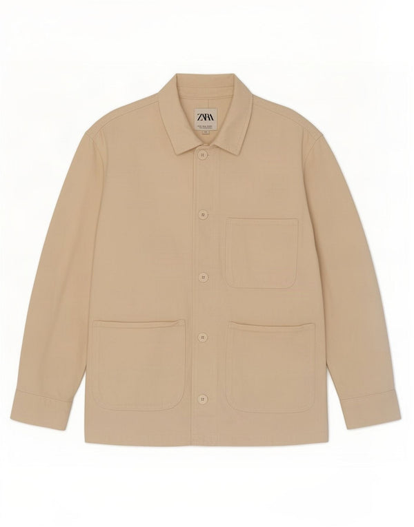 Giacca utility da donna Zara UK 14 cotone bianco sporco medio
