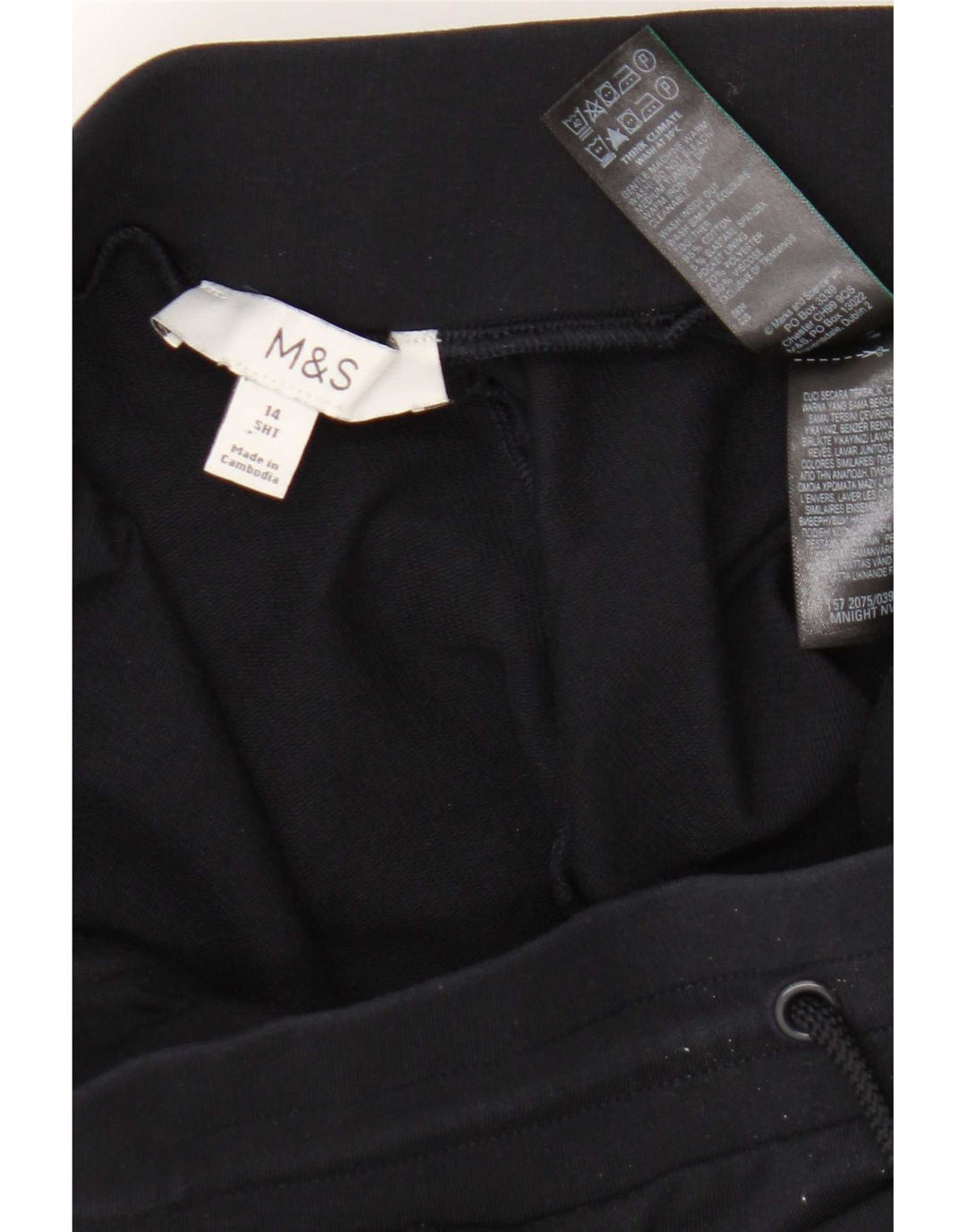 Pantaloni da tuta da donna Marks & Spencer UK 14 Large in cotone blu navy