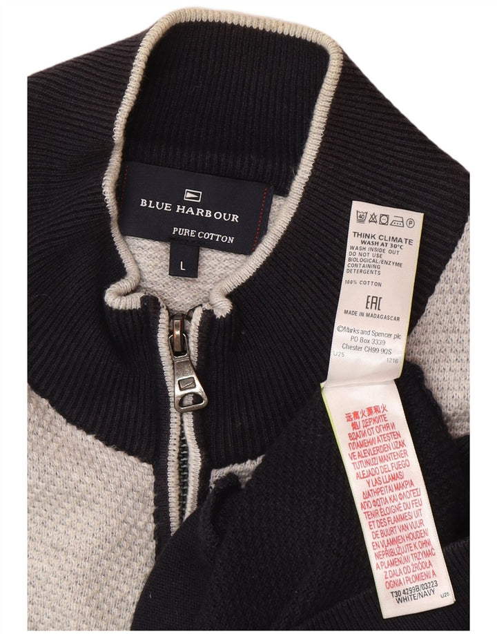 Marks & Spencer Maglione cardigan Harbour blu da uomo grande blu navy