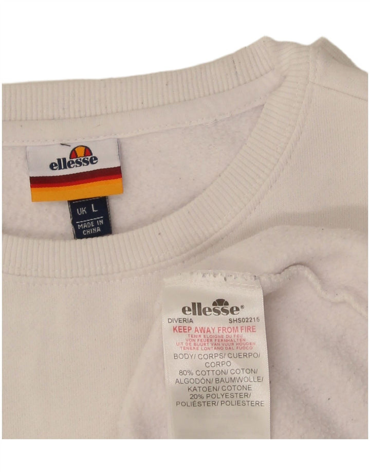 Felpa da uomo Ellesse Maglione grande cotone bianco